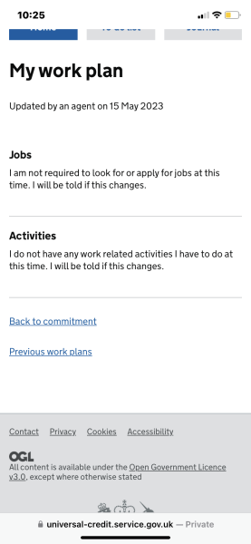 Universal credit- not required to work but want to work