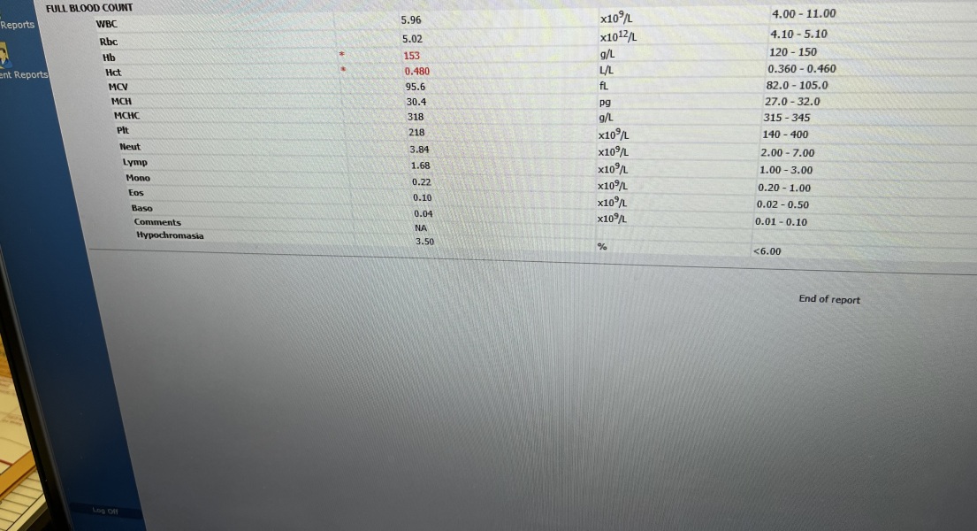 Help with reading blood work?