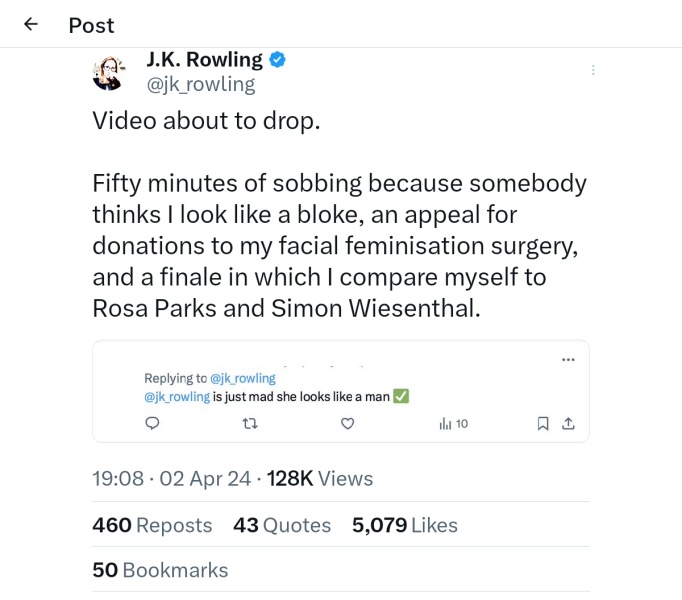 JKR exposing Scottish hate crime laws for what they are