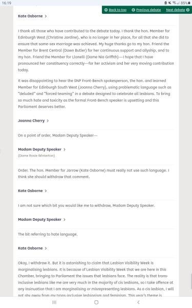 Lesbian Visibility Week in the House of Commons