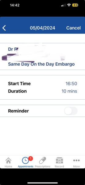 SystmOnline app - odd message