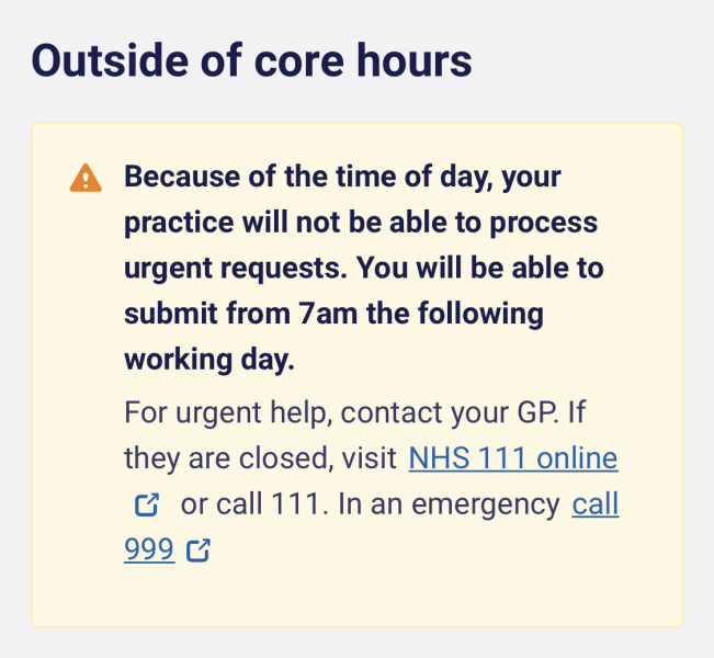 To think I should be able to request repeated prescription after 5pm?