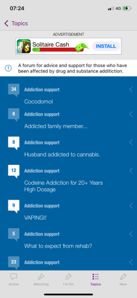 Banner advert in the app