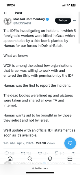 Killing of 5 Foreign Aid Workers from the World Central Kitchen