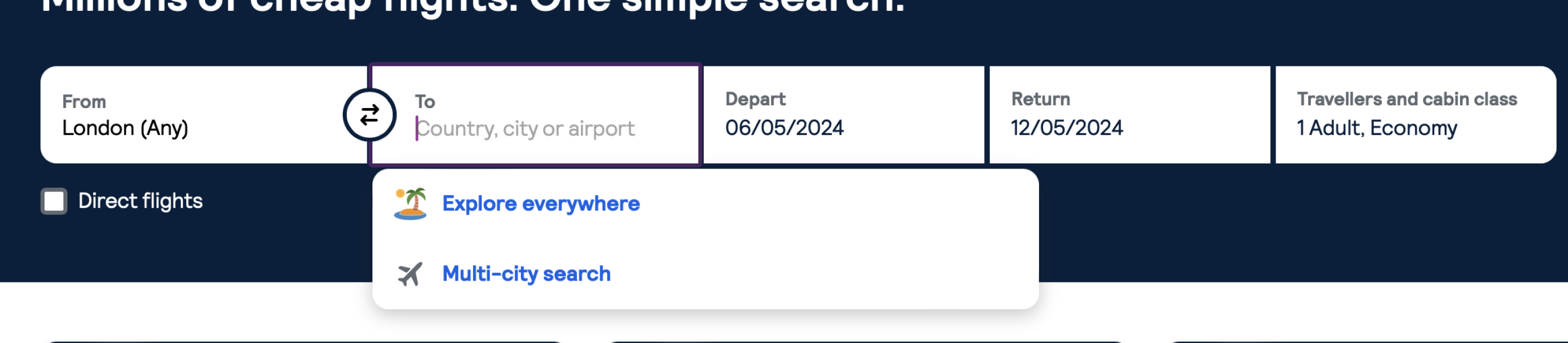Please help! I need a working link that tells me the destinations I can fly to from certain airports