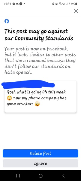 To think there is no point in reporting things on Facebook