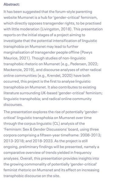 A corpus-assisted discourse analysis of linguistic transphobia on Mumsnet
