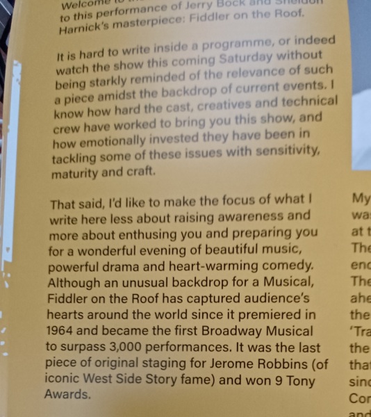 Fiddler on the roof - local production