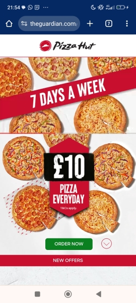 Pizza Hut Ad taking over whole screen and can't get out