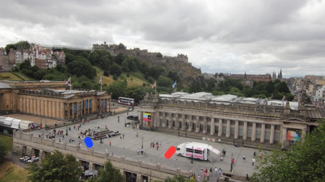 PCS - civil service union - and Unite - protest against women's rights event in Edinburgh