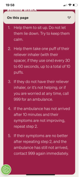 To go to minor injuries with DS's asthma cough as we have run out of blue inhaler?