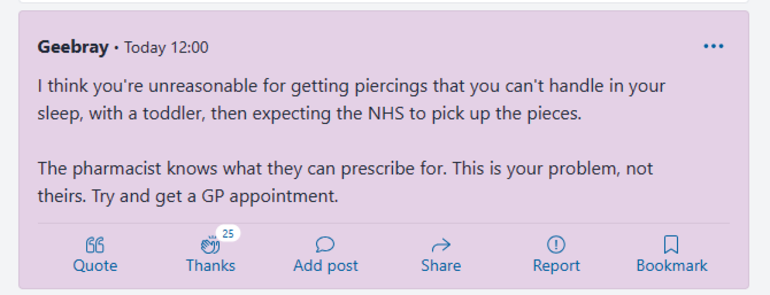 To think this was poor from the pharmacist?