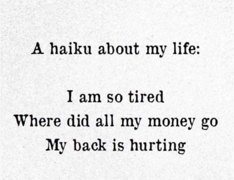 To ask what your biggest problem in life is at the moment?