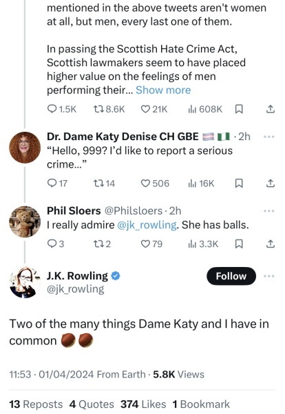 JKR exposing Scottish hate crime laws for what they are