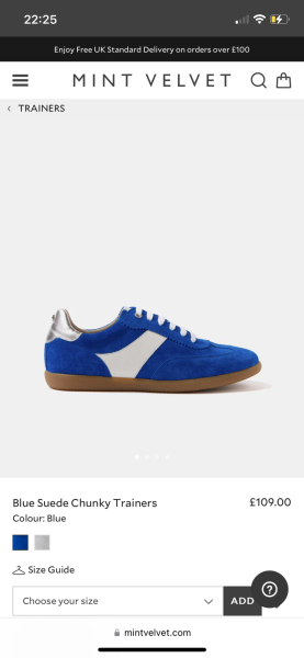 Navy and silver trainers - where could these be from?