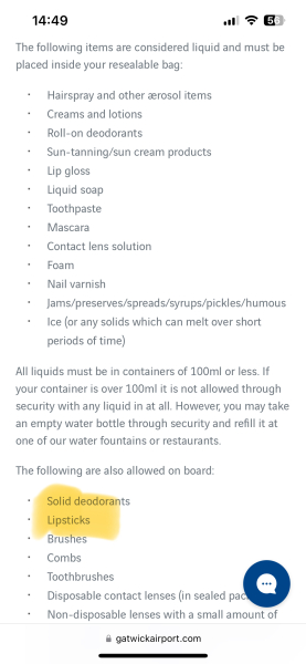 How strict at Gatwick - liquids