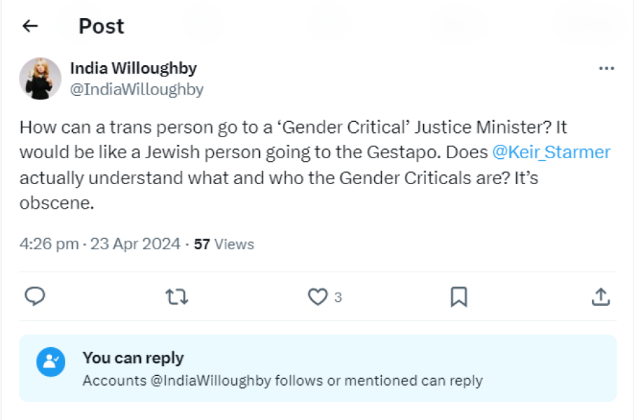 Shadow justice secretary agrees with JK Rowling over gender critical views