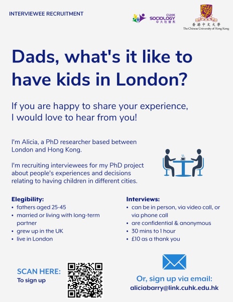 Would any London-based dads be willing to help me with my research?