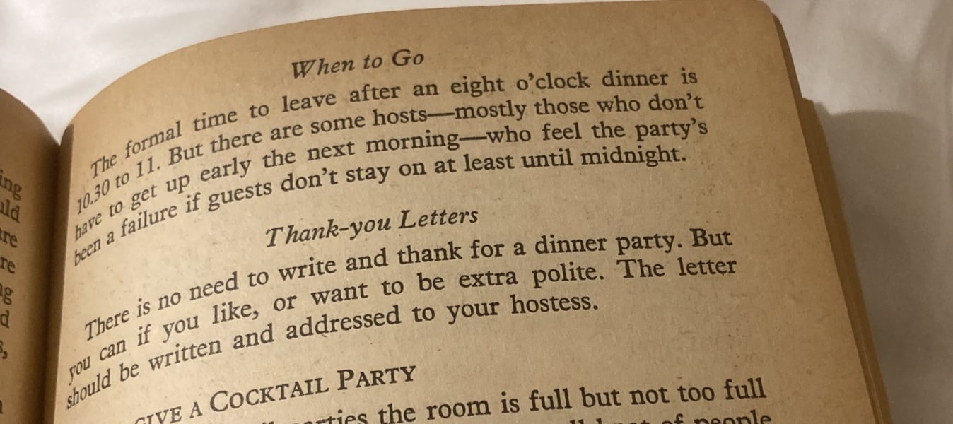 To be so disappointed about not being thanked for a dinner party