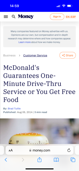 to think McDonald's have lost the main idea of "fast food"