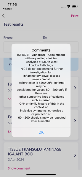 Any gastro/bowels experts - results of tests inc