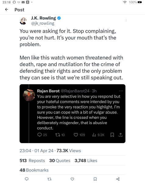 JKR exposing Scottish hate crime laws for what they are