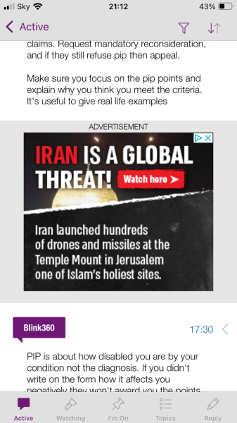 Anti Iran ads on threads