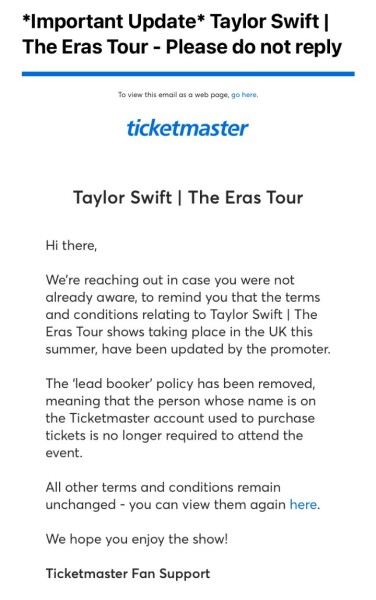 Taylor Swift Eras Tour Lead Booker Update