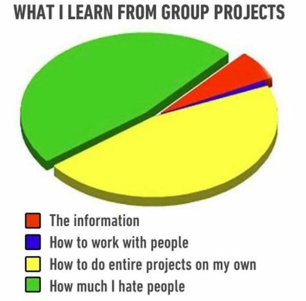 To dislike group work at uni