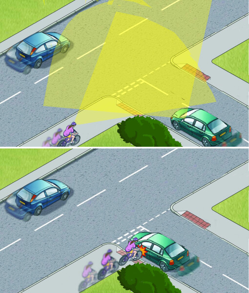 Dd hit car whilst riding her bike