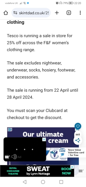 Tesco F&F Clothing 25% Off?