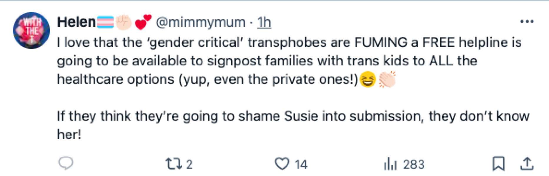 Susie Green is launching a new trans Helpline