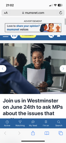 If i click a link, my mumsnet page changes to a content ad so i can’t go back