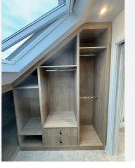 Recommendations for fitted wardrobe in loft - reasonably priced big brand or local carpenter (East London)