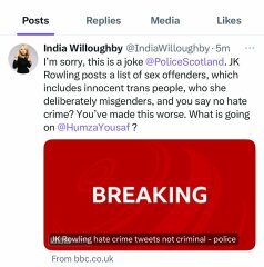 JKR exposing Scottish hate crime laws for what they are