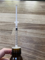 To ask for advice - trying to give a syringe dose from a medicine bottle?