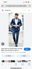 What sort of suit is on trend for teen boys prom suit?