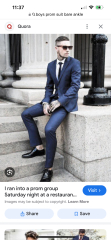 What sort of suit is on trend for teen boys prom suit?