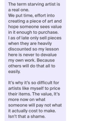 Sanity check please - was I 'devaluing her art' or is this seller a headcase?