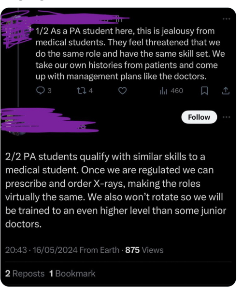 To put that I don’t want to be treated by PAs in my ELCS birth plan?