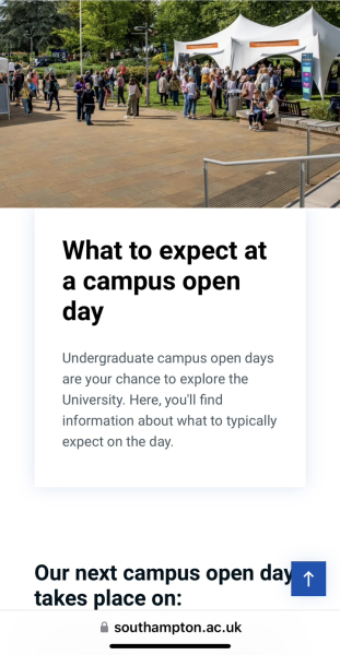 Southampton Uni open day