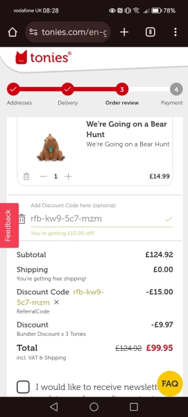Tonie box referral code help