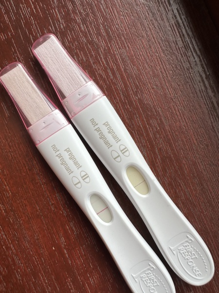 Very faint line at 15 DPO