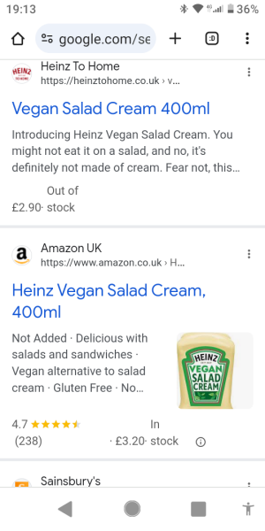 Have Heinz Discontinued their Vegan Salad Cream?
