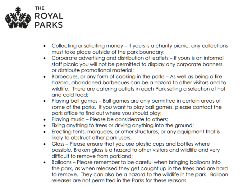 Organising a child's party in a park - help please!