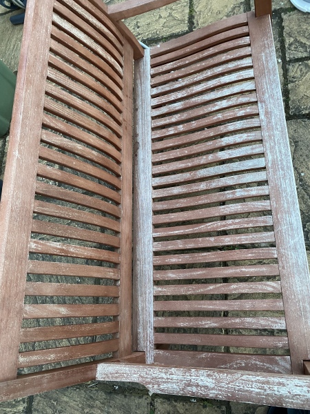 Wooden bench-time/money/energy/skilled lacking!