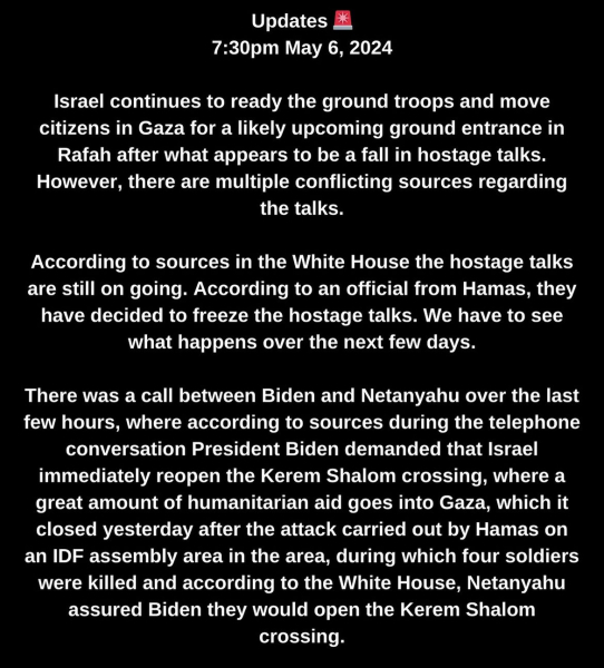 Israel/Hamas War - Ceasefire