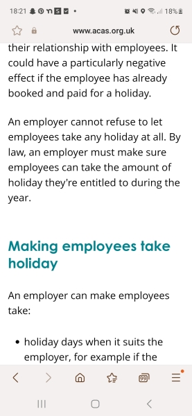 Been refused any annual leave this year.