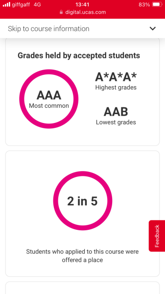 New UCAS Entry Grade Tool