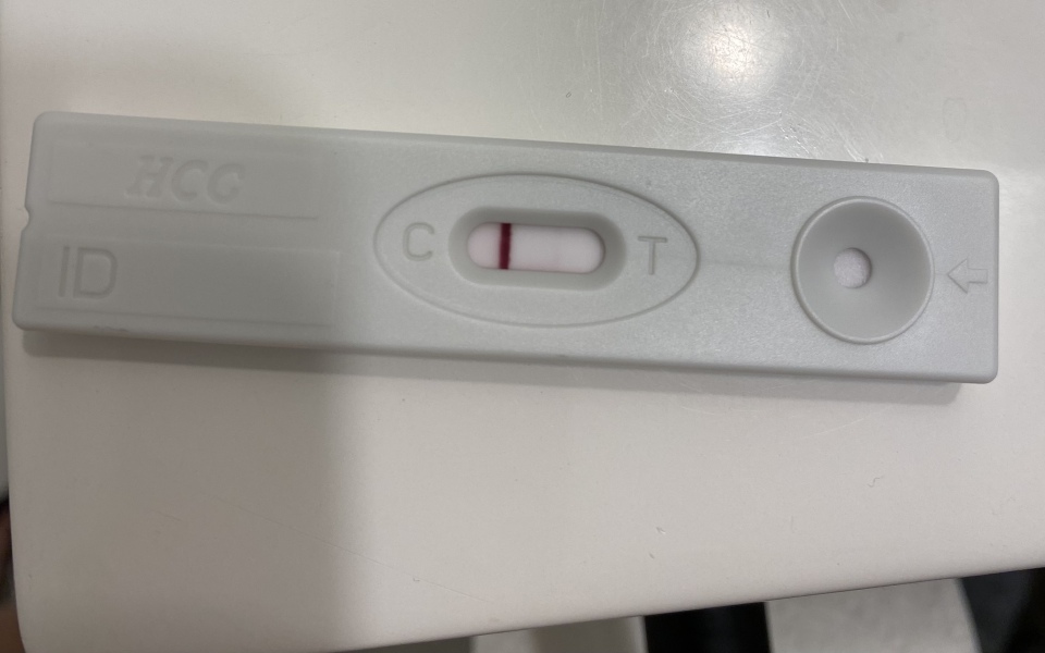 Faint positive line on clear blue